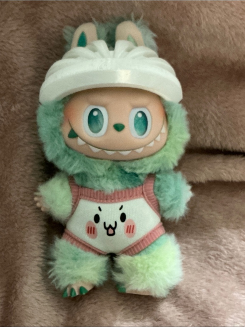 Labubu White Bike Helmet-doll not included